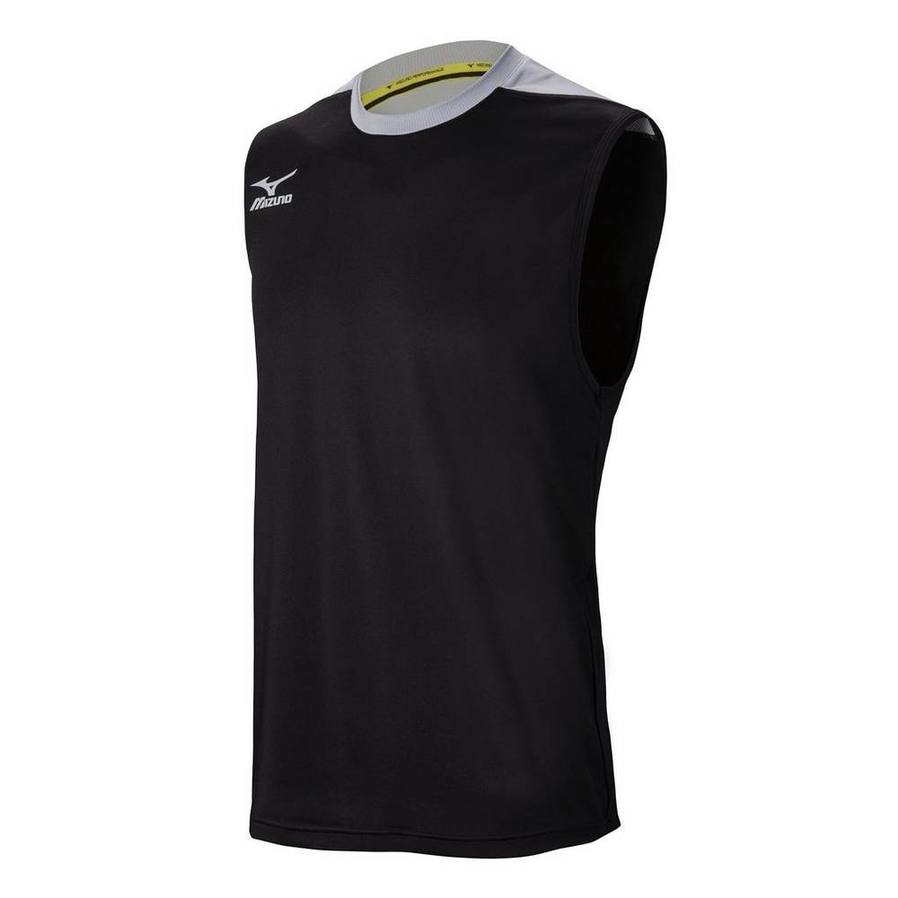 Panske Dresy Mizuno Cutoff Čierne/Strieborne Vypredaj QBOP81402